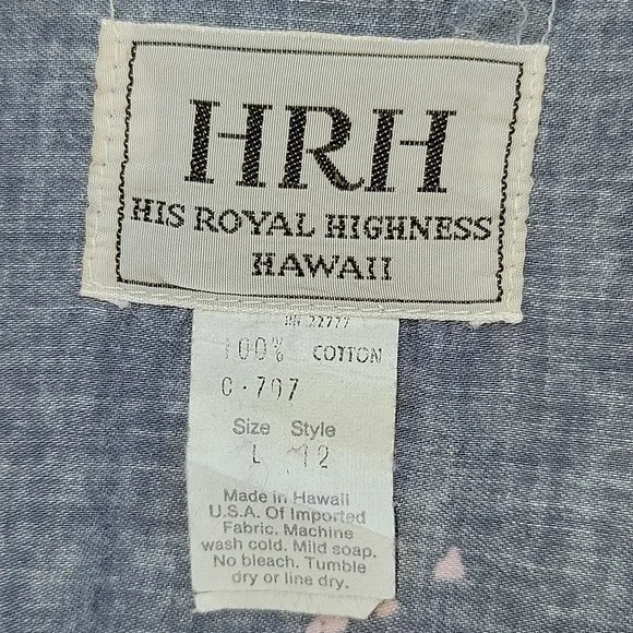 Men's Lightweight, Short Sleeved Chambray Floral Denim Button Down - Picture 7 of 7